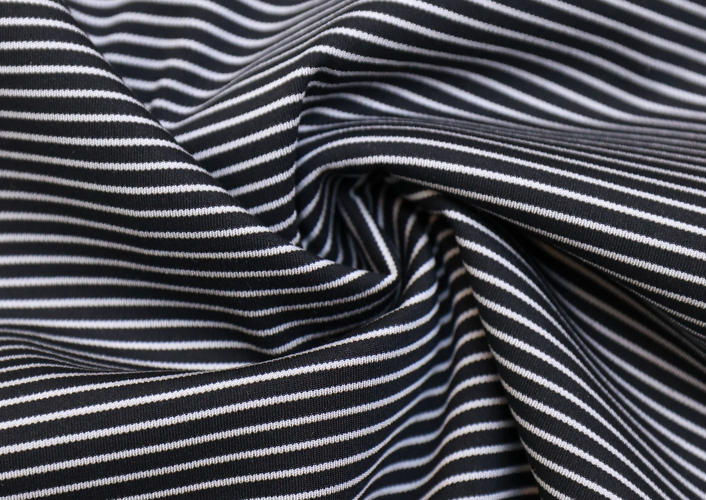 Stripe interlock knit fabric