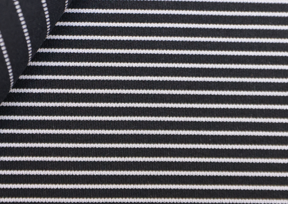 Stripe interlock knit fabric