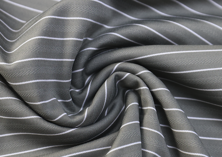 50D/30D Stripe cationic dyeable twill knit fabric 75%N; 5%T; 20% SP